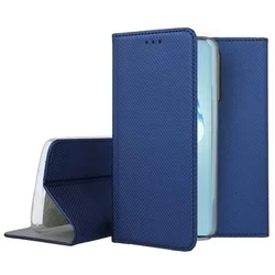 Telefontok Samsung Galaxy S20 Ultra - kék mágneses szilikon keretes könyvtok-1