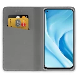 Xiaomi 11 Lite 5G NE / Mi 11 Lite Telefontok - kék mágneses szilikon keretes könyvtok-1