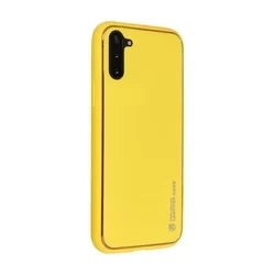 Telefontok Samsung Galaxy Note 10 - Forcell műbőr hátlap tok, sárga-1
