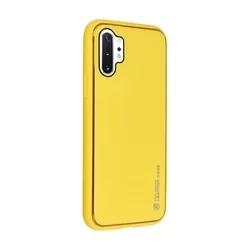 Telefontok Samsung Galaxy NOTE 10+ (NOTE 10 Plus) - Forcell műbőr hátlap tok, sárga-1