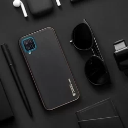 Telefontok Samsung Galaxy A12 - Forcell műbőr hátlap tok, fekete-2