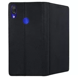 Telefontok Xiaomi Redmi Note 7 - fekete mágneses szilikon keretes könyvtok-3