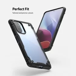 Telefontok Xiaomi Poco F3 / Xiaomi Mi 11i - Ringke Fusion X Design fekete ütésálló tok-1