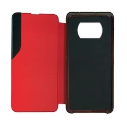 Telefontok Xiaomi Poco X3 NFC / Poco X3 Pro - Eco View bőrhatású piros mágneses könyvtok-3
