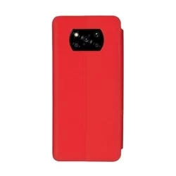 Telefontok Xiaomi Poco X3 NFC / Poco X3 Pro - Eco View bőrhatású piros mágneses könyvtok-2