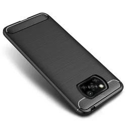 Telefontok Xiaomi Poco X3 NFC / Poco X3 Pro - Carbon Fiber fekete szilikon tok-2