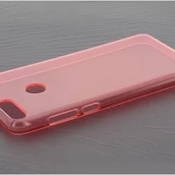 Telefontok Huawei P Smart (2018) - átlátszó szilikon tok - piros (8719273268513)-1