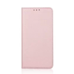 Telefontok Huawei P20 Lite  - rose gold mágneses átlátszó szilikon keretes könyvtok-2