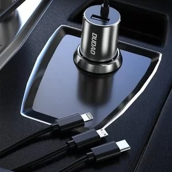Autós töltő: Dudao R5ProN - 3in1 fekete szivartöltőfej - 1USB 3.4A + MicroUSB, Lightning, Type-C (USB-C)-8