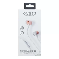 Headset: GUESS - fehér / rose gold, hangerőszabályzós stereo headset audio csatlakozóval-3