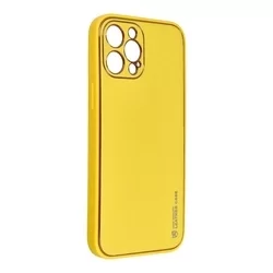 Telefontok iPhone 12 Pro Max - Forcell műbőr hátlap tok, sárga-1