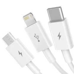 Baseus CAMLTYS-02 Superior 3v1 kábel - (USB - lightning / Type-C / MicroUSB) fehér töltőkábel 2A, 1,5 m-4