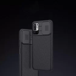 Telefontok Xiaomi Redmi Note 10 5G / Xiaomi Poco M3 Pro 5G - Nillkin csúsztatható kameravédős fekete hátlap tok-4