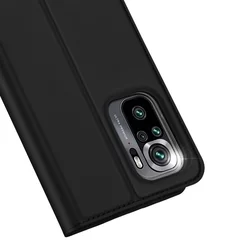 Telefontok Xiaomi Redmi Note 10 - Dux Ducis fekete flipcover tok-4