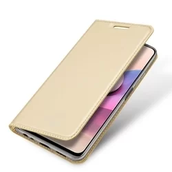 Telefontok Xiaomi Redmi Note 10 - Dux Ducis arany flipcover tok-2