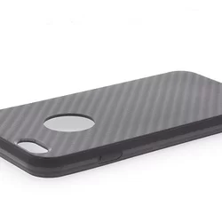 Telefontok iPhone 6/6S - Slim carbon mintás fekete szilikon tok -3