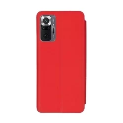 Telefontok Xiaomi Redmi Note 10 Pro / Note 10 Pro Max - Eco View bőrhatású piros könyvtok-1
