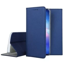 Telefontok Oppo Reno5 5G - kék mágneses szilikon keretes könyvtok-3