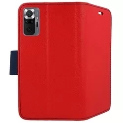 Telefontok Xiaomi Redmi Note 10 Pro / 10 Pro Max - Fancy piros-kék mágneses szilikon keretes könyvtok-2