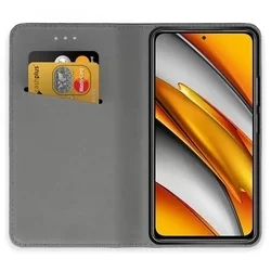 Telefontok Xiaomi Poco F3 / Xiaomi Mi 11i - fekete mágneses szilikon keretes könyvtok-1