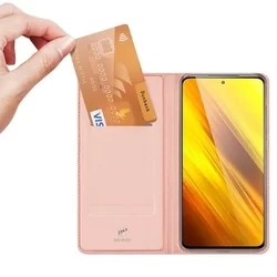 Telefontok Xiaomi Poco X3 NFC / Poco X3 Pro - Dux Ducis rose gold kinyitható tok-3