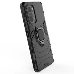 Telefontok Xiaomi Poco F3 / Xiaomi Mi 11i - Ring Armor ütésálló fekete tok kitámasztóval-3