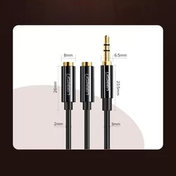 Kábel: UGreen - Audio elosztó kábel, mikrofon és fejhallgató végekkel / jack (3.5mm) csatlakozó - fekete-4