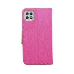 Telefontok Samsung Galaxy A22 5G - Canvas pink mágneses szilikon keretes könyvtok-2