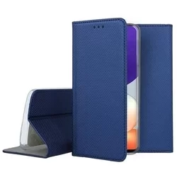 Telefontok Samsung Galaxy A22 LTE / 4G - kék mágneses szilikon keretes könyvtok-3