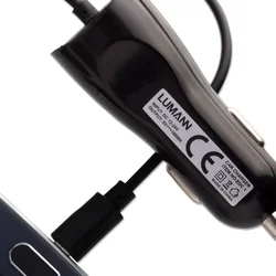 Lumann 1A micro USB autós töltő, fekete-1