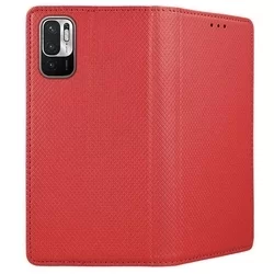 Telefontok Xiaomi Redmi Note 10 5G / Xiaomi Poco M3 Pro 5G - piros mágneses szilikon keretes könyvtok-2