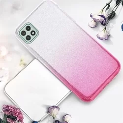 Telefontok Samsung Galaxy A22 5G - Ezüst / pink Shiny tok-4