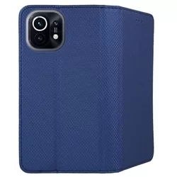 Telefontok Xiaomi Mi 11 5G - kék mágneses szilikon keretes könyvtok-2