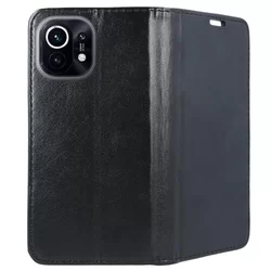 Xiaomi Mi 11 Telefontok - Smart Magnetic fekete szilikon keretes mágneses könyvtok-2