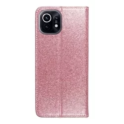 Telefontok Xiaomi Mi 11 5G - pink Shiny mágneses szilikon keretes könyvtok-2
