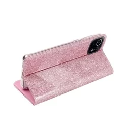Telefontok Xiaomi Mi 11 5G - pink Shiny mágneses szilikon keretes könyvtok-3