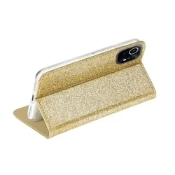 Telefontok Xiaomi Mi 11 5G - arany Shiny mágneses szilikon keretes könyvtok-3