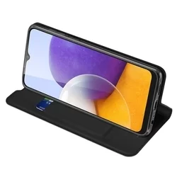Telefontok Samsung Galaxy A22 5G - Dux Ducis fekete flipcover tok-3
