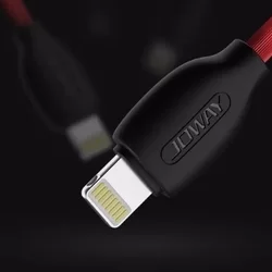 Kábel: Joway Li97 piros iPhone készülékhez lightning adatkábel 1m 2A-1