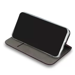 Telefontok iPhone 13 mini - Smart Magnetic burgundi szilikon keretes mágneses könyvtok-2