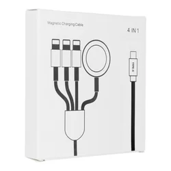 C3186 4in1 - (Type-C / Lightning, Type-C, MicroUSB, Apple Watch) fehér kábel, 2A-2