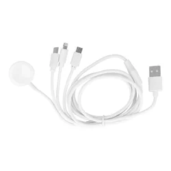 C3183 4in1 - (USB / Lightning, Type-C, MicroUSB, Apple Watch) fehér kábel, 2A-1