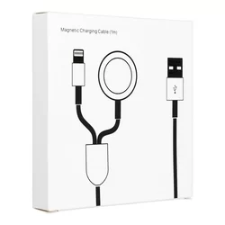 C3176 2in1 - (USB / Lightning, Apple Watch) fehér kábel, 2A-2