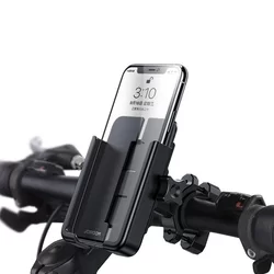Biciklis tartó: JOYROOM JR-ZS252 - bicikli kormányra szerelhető, 360 fokban elfordítható fekete telefon tartó (6,5-9,5 cm)-2