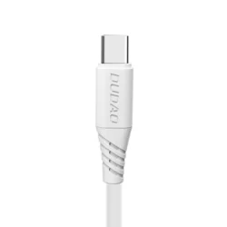 Kábel: DUDAO L2 - USB / TYPE-C (USB-C) fehér adatkábel, (5A) 1m-1