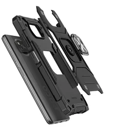 Telefontok Xiaomi Poco X3 NFC / Poco X3 Pro - Ring Armor ütésálló fekete tok kitámasztóval-2