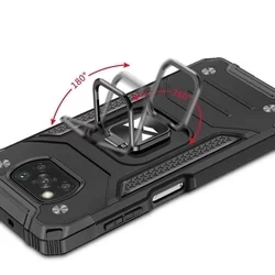 Telefontok Xiaomi Poco X3 NFC / Poco X3 Pro - Ring Armor ütésálló fekete tok kitámasztóval-5