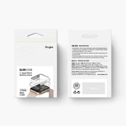 Ringke Slim műanyag védő keret Apple Watch 4 / 5 / 6 / SE (44mm) okosórához átlátszó (2db)-2