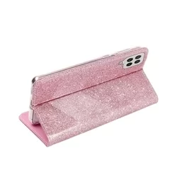 Telefontok Samsung A22 LTE / 4G - pink Shiny mágneses szilikon keretes könyvtok-4