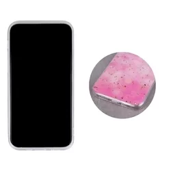 Telefontok Samsung Galaxy A22 LTE / 4G - Gold Glam pink - mintás műanyag hátlap tok, szilikon kerettel-2